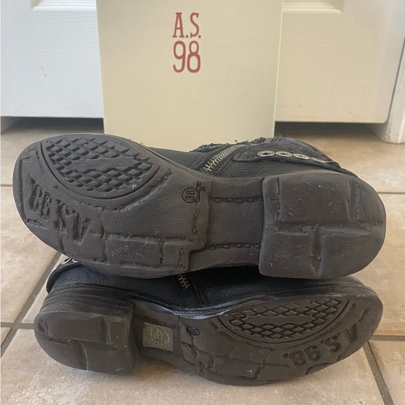 AS98 Black Moto Style Boots Preloved Size 36 - Picture 5 of 6